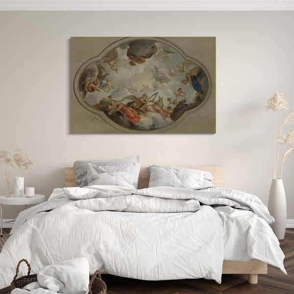 Top-Angebot Kunstdruck Jacob de Wit - Allegorie der Künste Leinwand auf Keilrahmen gespannt