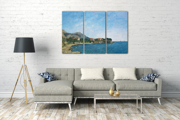 Top-Angebot Kunstdruck Eugène Boudin - Beaulieu: Die Bucht von Fourmis Leinwand auf Keilrahmen gespannt