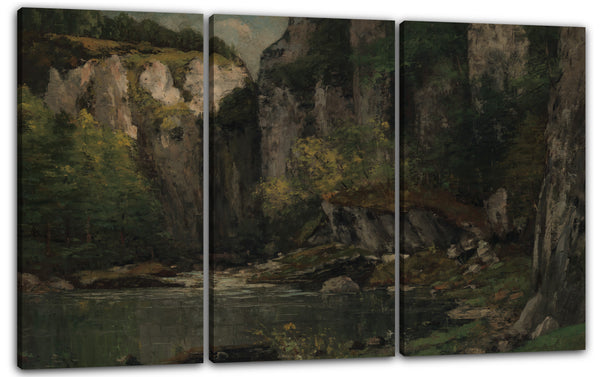 Leinwandbild Gustave Courbet - Fluss und Felsen