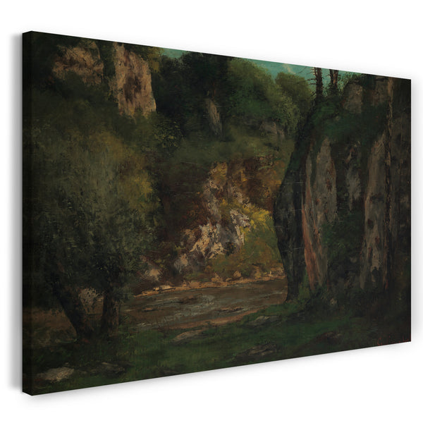 Top-Angebot Kunstdruck Gustave Courbet - Der versteckte Bach Leinwand auf Keilrahmen gespannt