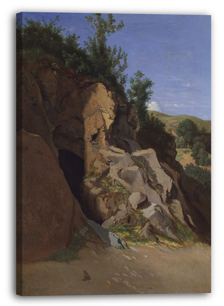 Top-Angebot Kunstdruck Théodore Caruelle d'Aligny - Landschaft mit einer Höhle Leinwand auf Keilrahmen gespannt