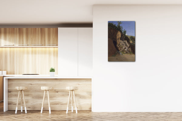 Top-Angebot Kunstdruck Théodore Caruelle d'Aligny - Landschaft mit einer Höhle Leinwand auf Keilrahmen gespannt