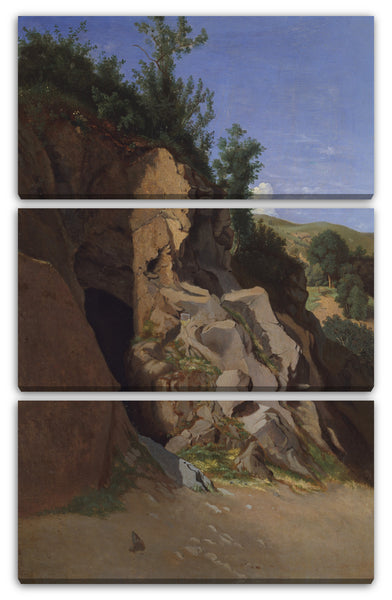Leinwandbild Théodore Caruelle d'Aligny - Landschaft mit einer Höhle