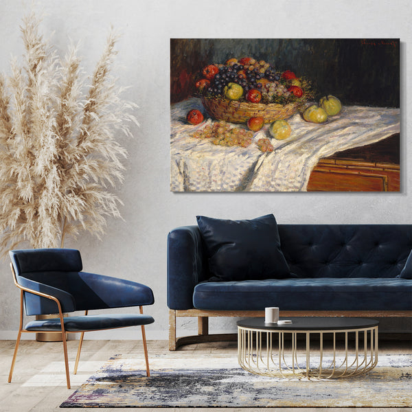 Top-Angebot Kunstdruck Claude Monet - Äpfel und Trauben Leinwand auf Keilrahmen gespannt