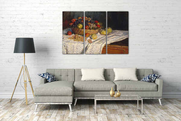 Top-Angebot Kunstdruck Claude Monet - Äpfel und Trauben Leinwand auf Keilrahmen gespannt