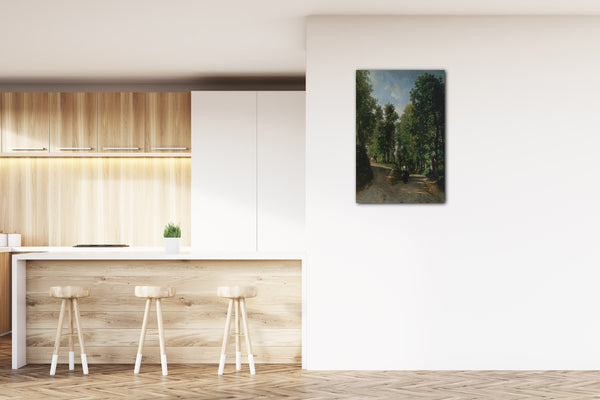 Top-Angebot Kunstdruck Konstanter Troyon - Straße im Wald Leinwand auf Keilrahmen gespannt