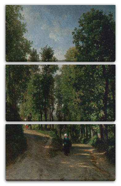 Leinwandbild Konstanter Troyon - Straße im Wald