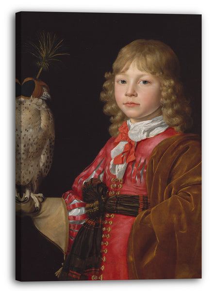 Leinwandbild Wallerant Vaillant - Portrait eines Jungen mit einem Falken