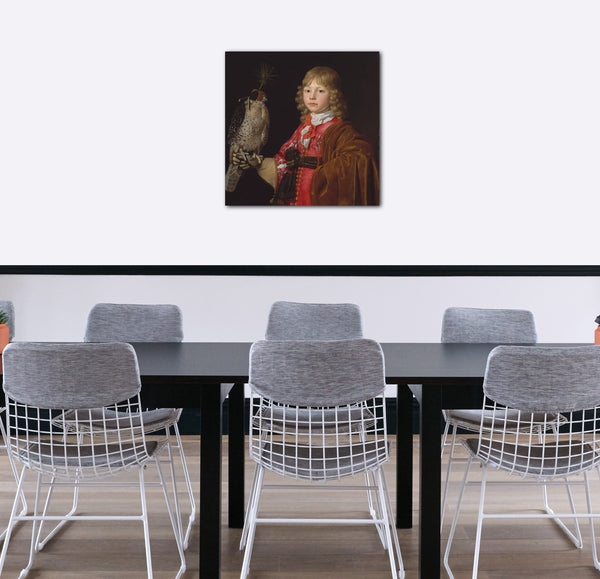 Leinwandbild Wallerant Vaillant - Portrait eines Jungen mit einem Falken