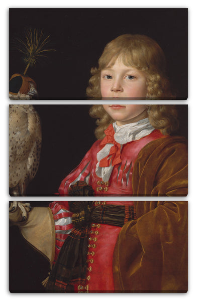 Leinwandbild Wallerant Vaillant - Portrait eines Jungen mit einem Falken