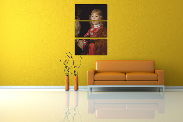 Leinwandbild Wallerant Vaillant - Portrait eines Jungen mit einem Falken