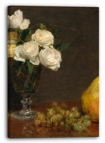 Leinwandbild Henri Fantin-Latour - Stillleben mit Rosen und Früchten