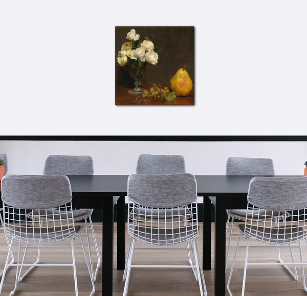 Leinwandbild Henri Fantin-Latour - Stillleben mit Rosen und Früchten