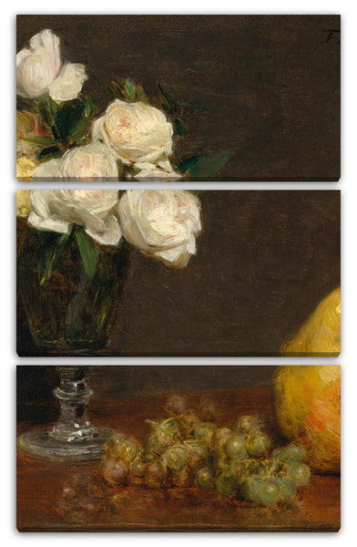 Leinwandbild Henri Fantin-Latour - Stillleben mit Rosen und Früchten