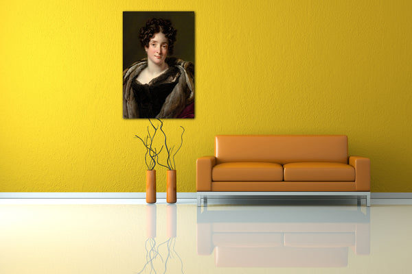 Top-Angebot Kunstdruck Anne Louis Girodet-Trioson - Madame Jacques-Louis-Étienne Reizet (Colette-Désirée-Thérèse Godefroy, 1782-1850) Leinwand auf Keilrahmen gespannt