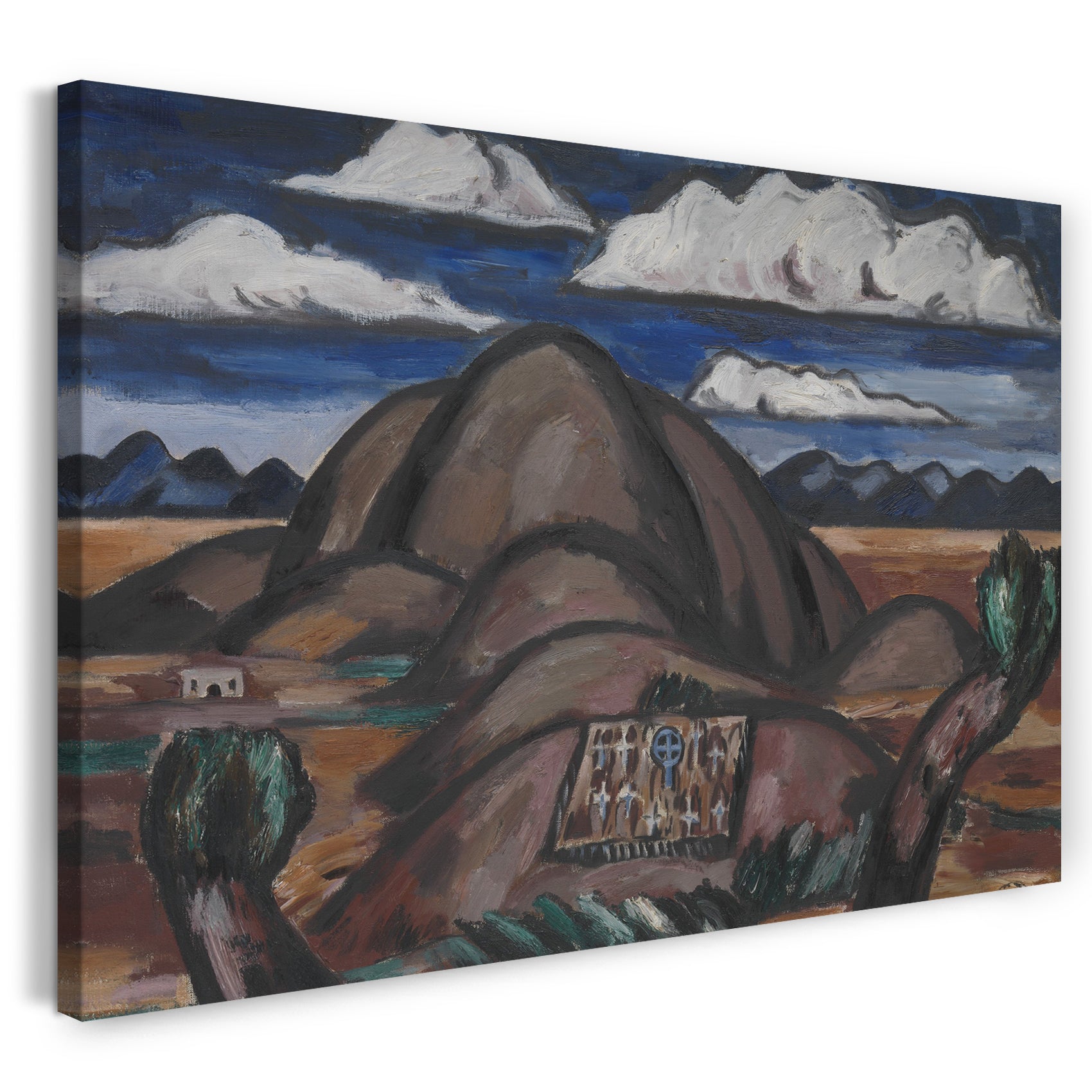 Top-Angebot Kunstdruck Marsden Hartley - Friedhof, New Mexico Leinwand auf Keilrahmen gespannt