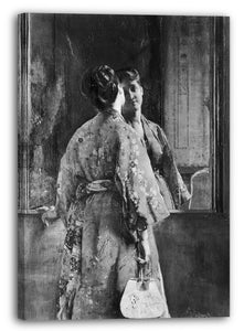 Top-Angebot Kunstdruck Alfred Stevens - Die japanische Robe Leinwand auf Keilrahmen gespannt