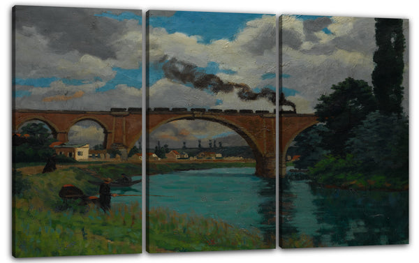 Leinwandbild Armand Guillaumin - Eisenbahnbrücke über die Marne bei Joinville