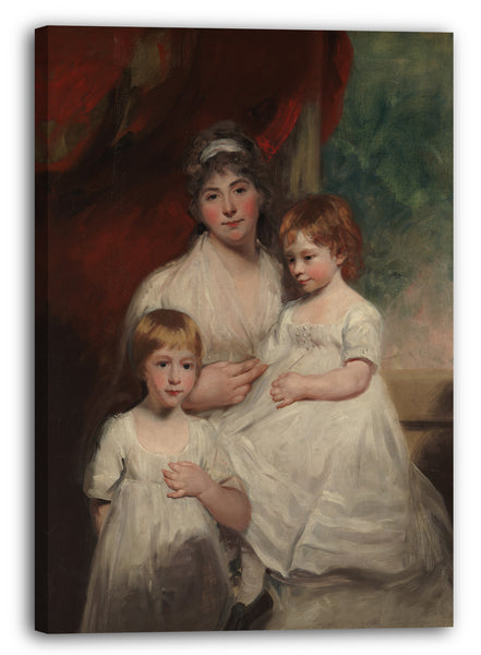 Top-Angebot Kunstdruck John Hoppner - Mrs. John Garden (Ann Garden, 1769-1842) und ihre Kinder, John (1796-1854) und Ann Margaret (1793) Leinwand auf Keilrahmen gespannt