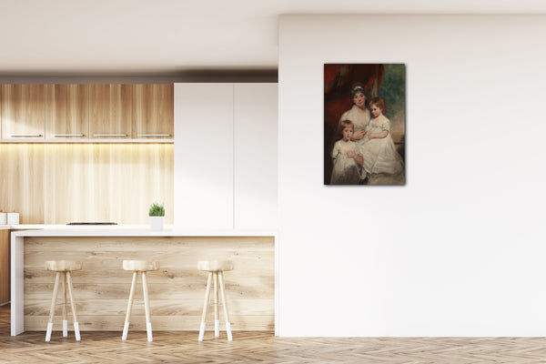 Top-Angebot Kunstdruck John Hoppner - Mrs. John Garden (Ann Garden, 1769-1842) und ihre Kinder, John (1796-1854) und Ann Margaret (1793) Leinwand auf Keilrahmen gespannt