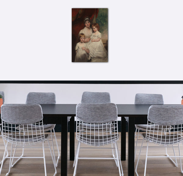 Top-Angebot Kunstdruck John Hoppner - Mrs. John Garden (Ann Garden, 1769-1842) und ihre Kinder, John (1796-1854) und Ann Margaret (1793) Leinwand auf Keilrahmen gespannt