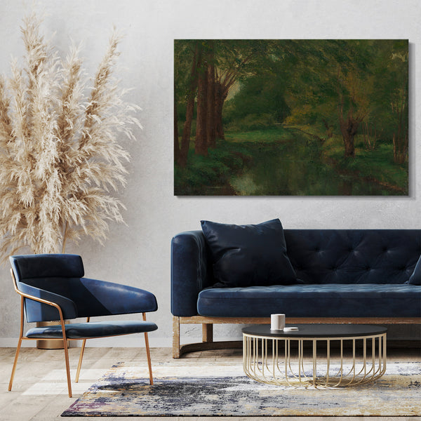 Top-Angebot Kunstdruck Gustave Courbet - Ein Bach auf einer Lichtung (möglicherweise "Brook, Tal von Fontcouverte; Studie") Leinwand auf Keilrahmen gespannt