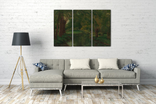 Top-Angebot Kunstdruck Gustave Courbet - Ein Bach auf einer Lichtung (möglicherweise "Brook, Tal von Fontcouverte; Studie") Leinwand auf Keilrahmen gespannt