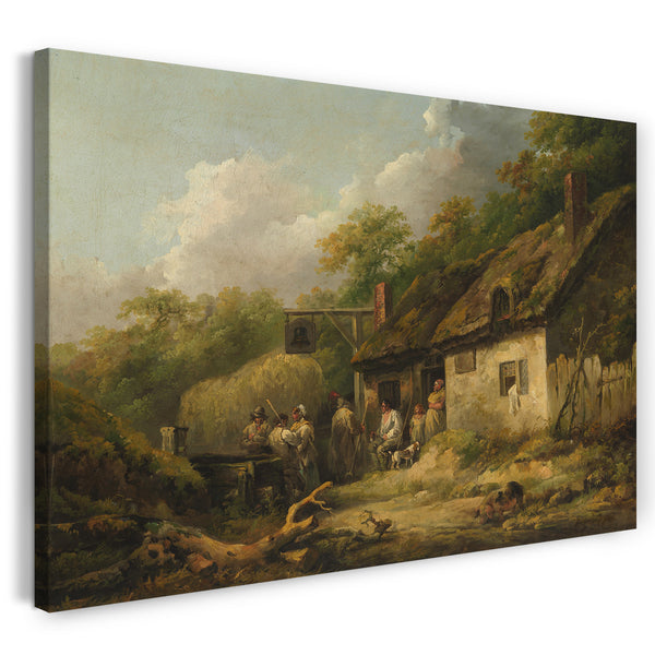 Top-Angebot Kunstdruck George Morland - Das Bell-Gasthaus Leinwand auf Keilrahmen gespannt