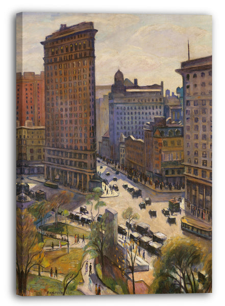 Top-Angebot Kunstdruck Samuel Halpert - Das Flatiron-Gebäude Leinwand auf Keilrahmen gespannt