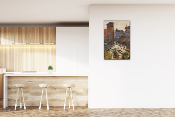Top-Angebot Kunstdruck Samuel Halpert - Das Flatiron-Gebäude Leinwand auf Keilrahmen gespannt