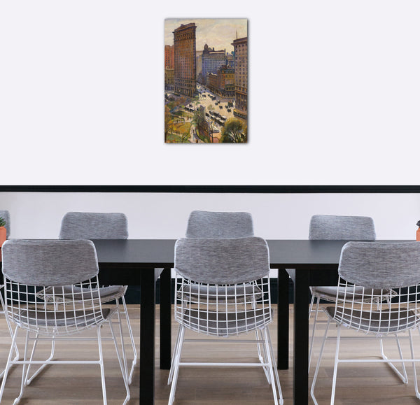 Top-Angebot Kunstdruck Samuel Halpert - Das Flatiron-Gebäude Leinwand auf Keilrahmen gespannt