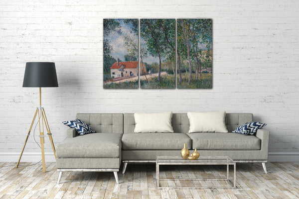 Top-Angebot Kunstdruck Alfred Sisley - Die Straße von Moret nach Saint-Mammès Leinwand auf Keilrahmen gespannt