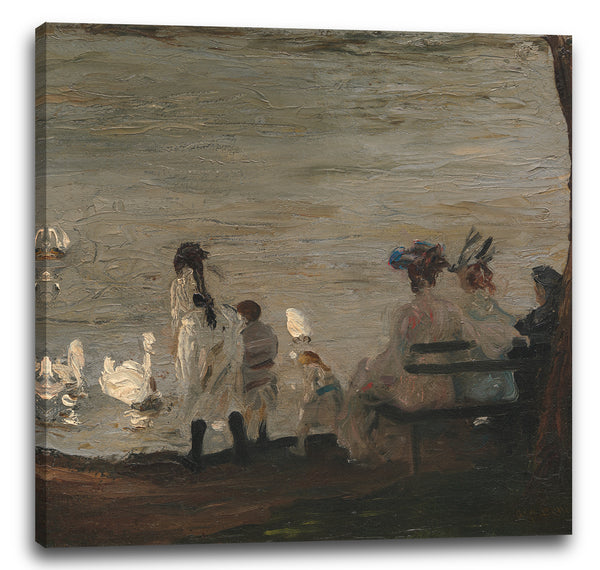 Leinwandbild George Bellows - Schwäne im Central Park