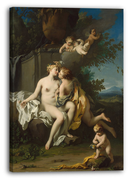 Top-Angebot Kunstdruck Jacopo Amigoni - Flora und Zephyr Leinwand auf Keilrahmen gespannt