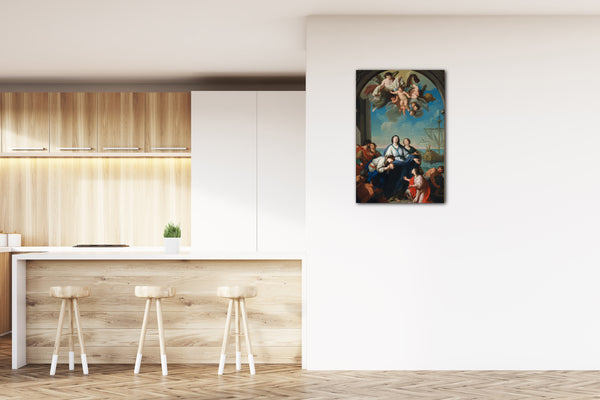 Top-Angebot Kunstdruck Giuseppe Bottani - Die Abreise der Heiligen Paula und Eustochium zum Heiligen Land Leinwand auf Keilrahmen gespannt