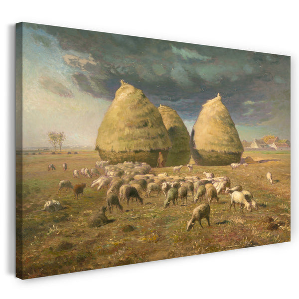 Top-Angebot Kunstdruck Jean-François Millet - Heuschober: Herbst Leinwand auf Keilrahmen gespannt