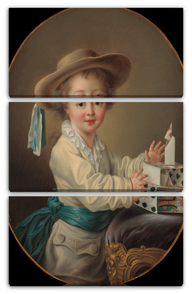 Leinwandbild François Hubert Drouais - Junge mit einem Kartenhaus