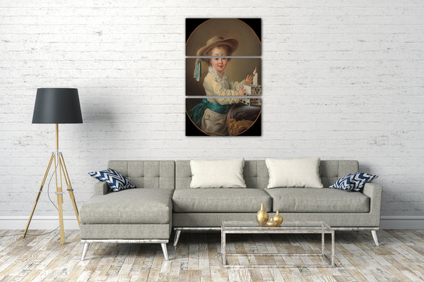 Top-Angebot Kunstdruck François Hubert Drouais - Junge mit einem Kartenhaus Leinwand auf Keilrahmen gespannt