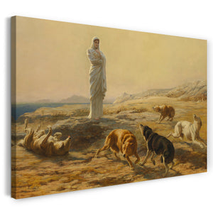 Top-Angebot Kunstdruck Brite Rivière - Pallas Athena und die Hirtenhunde Leinwand auf Keilrahmen gespannt