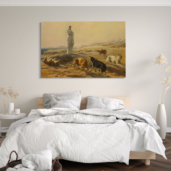 Top-Angebot Kunstdruck Brite Rivière - Pallas Athena und die Hirtenhunde Leinwand auf Keilrahmen gespannt