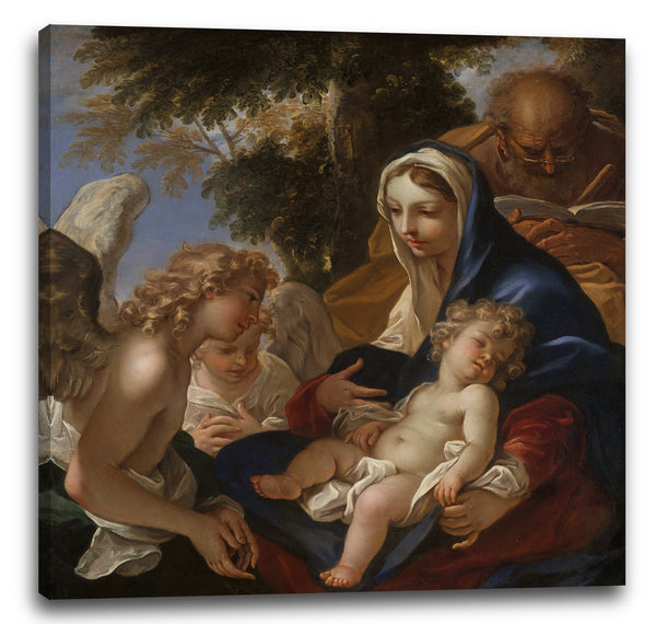 Leinwandbild Sebastiano Ricci - Die Heilige Familie mit Engeln