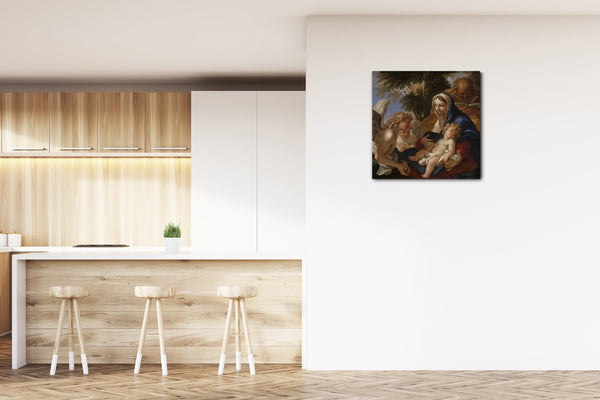 Leinwandbild Sebastiano Ricci - Die Heilige Familie mit Engeln