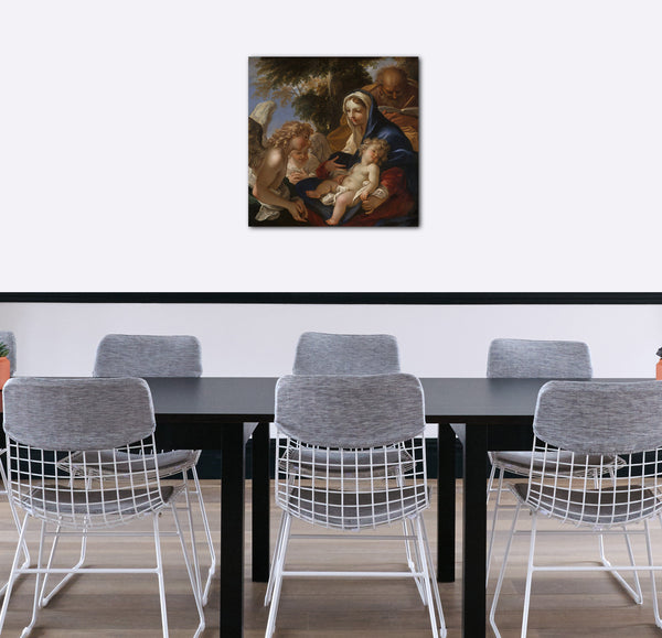 Leinwandbild Sebastiano Ricci - Die Heilige Familie mit Engeln