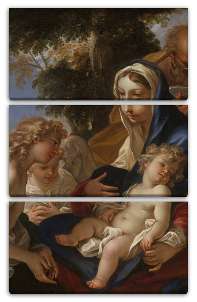 Leinwandbild Sebastiano Ricci - Die Heilige Familie mit Engeln