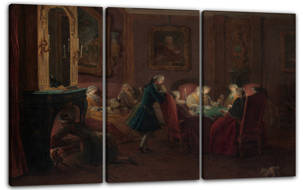 Leinwandbild Pierre Louis Dumesnil der Jüngere - Kartenspieler in einem Salon