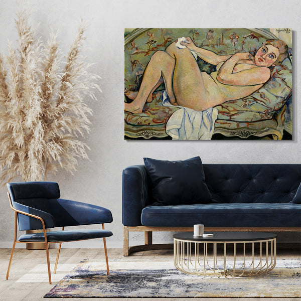 Top-Angebot Kunstdruck Suzanne Valadon - Liegender Akt Leinwand auf Keilrahmen gespannt