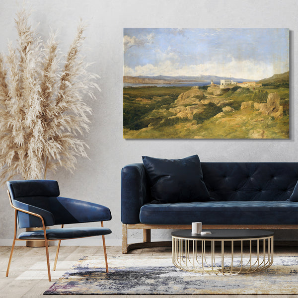 Top-Angebot Kunstdruck Frederick Richard Lee - General Garibaldis Residenz in Caprera Leinwand auf Keilrahmen gespannt