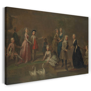 Top-Angebot Kunstdruck Bartholomäus Dandridge - Uvedale Tomkyns Preis (1685-1764) und Mitglieder seiner Familie Leinwand auf Keilrahmen gespannt