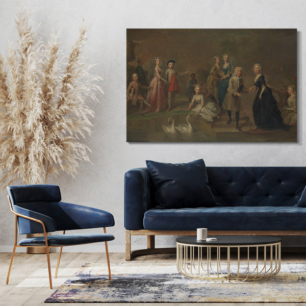 Top-Angebot Kunstdruck Bartholomäus Dandridge - Uvedale Tomkyns Preis (1685-1764) und Mitglieder seiner Familie Leinwand auf Keilrahmen gespannt