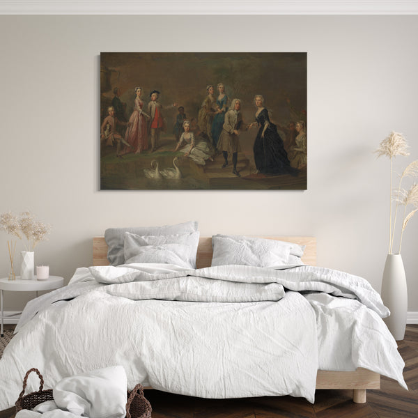 Top-Angebot Kunstdruck Bartholomäus Dandridge - Uvedale Tomkyns Preis (1685-1764) und Mitglieder seiner Familie Leinwand auf Keilrahmen gespannt